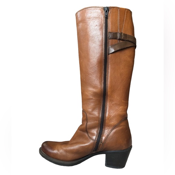 Clarks Maymie Stellar Women 7.5M Brown Leather‎ Tall Heeled Riding Boots - Picture 3 of 16